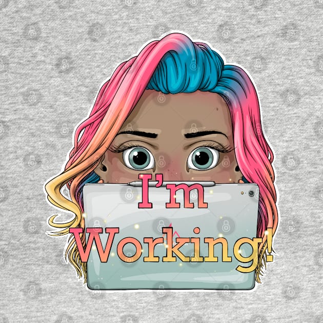 Reva Prisma I'm working face emoji by Mei.illustration